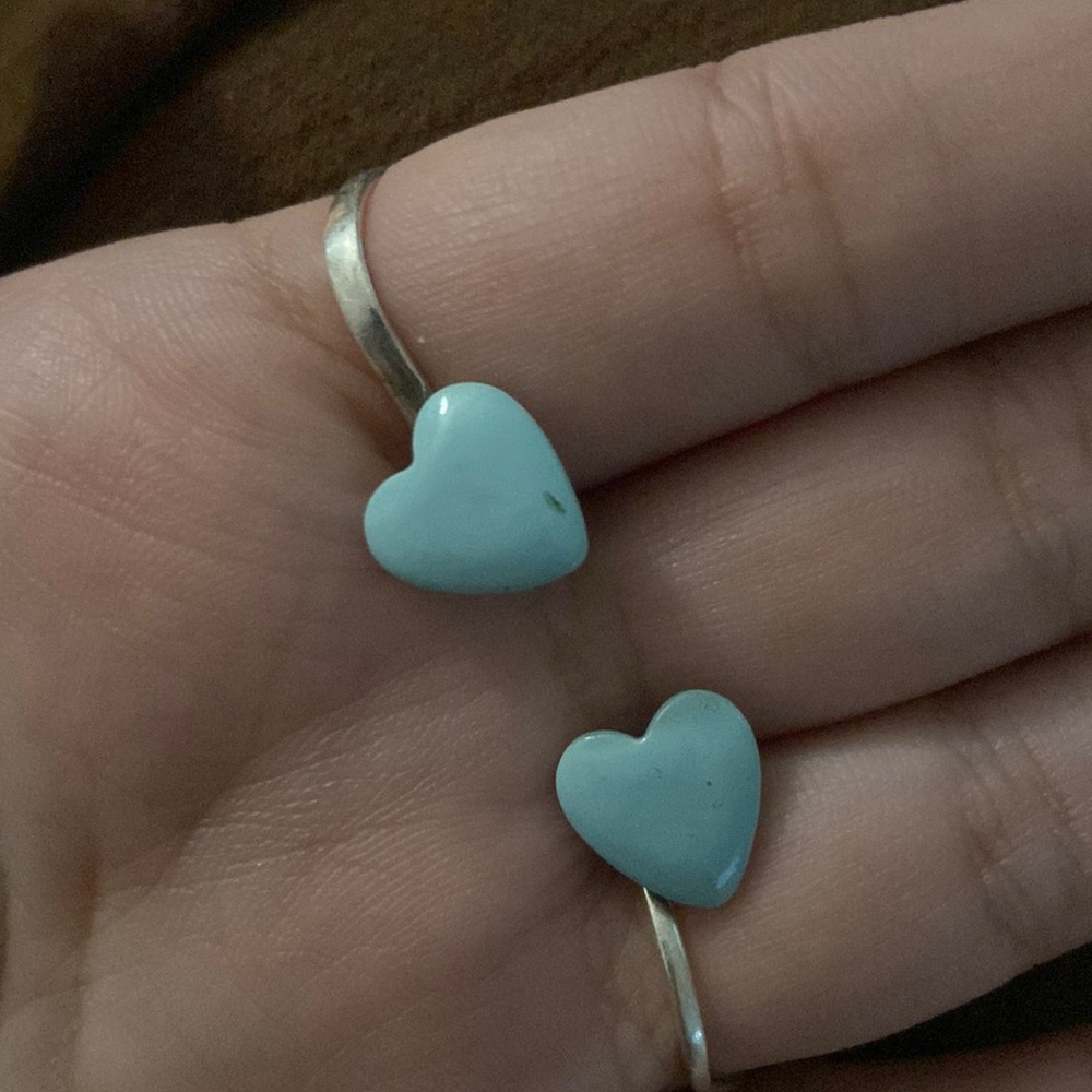 Light Blue Heart Vintage Earrings